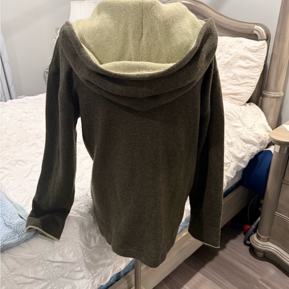 Forte Cashmere Olive and Cream Women's Sweater - Picture 2 of 5